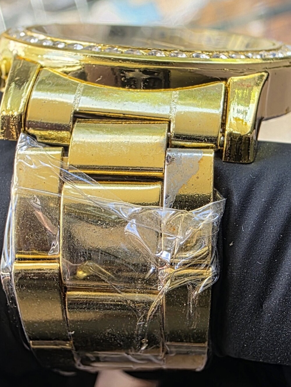Gold Tone Crystal Bezel Bracelet Watch - Picture 5 of 7